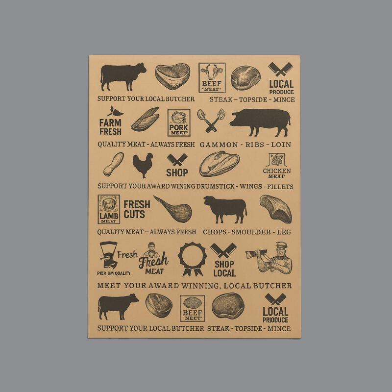 Duplex Paper Food grade paper sheet, popular with butchers, delis and sandwich shops