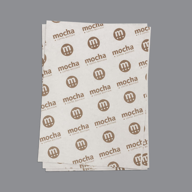 Printed Greaseproof Paper Bespoke greaseproof paper, various sizes from 5000 pcs